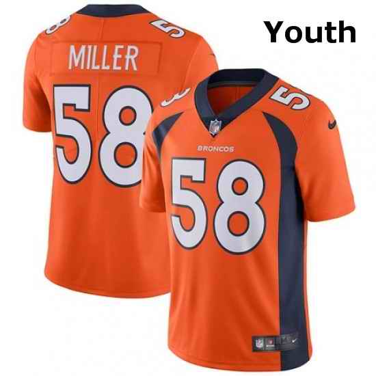 Youth Nike Denver Broncos 58 Von Miller Orange Team Color Vapor Untouchable Limited Player NFL Jersey